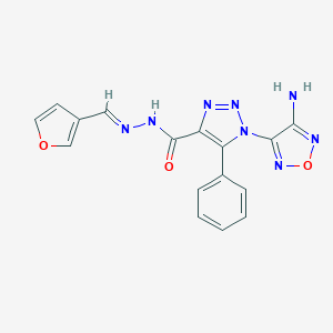 molecular formula C16H12N8O3 B387722 1-(4-amino-1,2,5-oxadiazol-3-yl)-N'-(3-furylmethylene)-5-phenyl-1H-1,2,3-triazole-4-carbohydrazide 