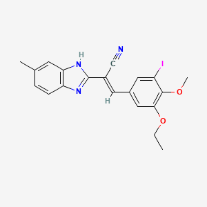 molecular formula C20H18IN3O2 B3877225 3-(3-ethoxy-5-iodo-4-methoxyphenyl)-2-(5-methyl-1H-benzimidazol-2-yl)acrylonitrile 