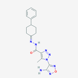 1-(4-amino-1,2,5-oxadiazol-3-yl)-5-methyl-N-[(4-phenylcyclohexylidene)amino]triazole-4-carboxamide