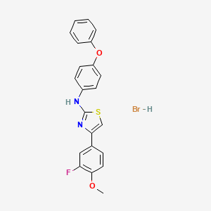 molecular formula C22H18BrFN2O2S B3877245 4-(3-氟-4-甲氧基苯基)-N-(4-苯氧基苯基)-1,3-噻唑-2-胺氢溴酸盐 