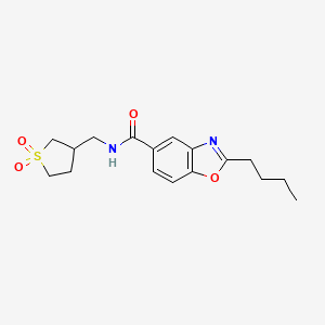 molecular formula C17H22N2O4S B3877258 2-butyl-N-[(1,1-dioxidotetrahydro-3-thienyl)methyl]-1,3-benzoxazole-5-carboxamide 