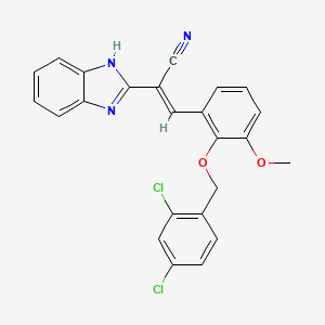 molecular formula C24H17Cl2N3O2 B3877261 2-(1H-benzimidazol-2-yl)-3-{2-[(2,4-dichlorobenzyl)oxy]-3-methoxyphenyl}acrylonitrile 
