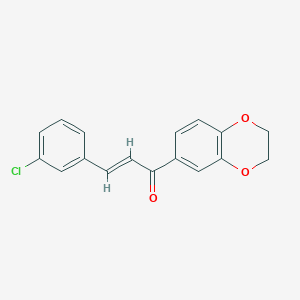 molecular formula C17H13ClO3 B3877275 3-(3-chlorophenyl)-1-(2,3-dihydro-1,4-benzodioxin-6-yl)-2-propen-1-one 
