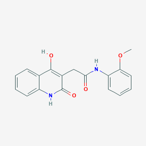 molecular formula C18H16N2O4 B3877281 2-(4-hydroxy-2-oxo-1,2-dihydro-3-quinolinyl)-N-(2-methoxyphenyl)acetamide 