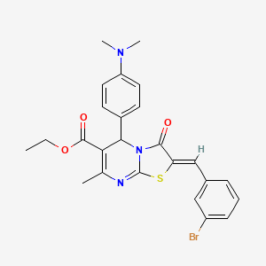 molecular formula C25H24BrN3O3S B3877284 ethyl 2-(3-bromobenzylidene)-5-[4-(dimethylamino)phenyl]-7-methyl-3-oxo-2,3-dihydro-5H-[1,3]thiazolo[3,2-a]pyrimidine-6-carboxylate 