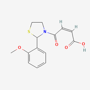 molecular formula C14H15NO4S B3877292 4-[2-(2-methoxyphenyl)-1,3-thiazolidin-3-yl]-4-oxo-2-butenoic acid 