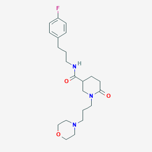 molecular formula C22H32FN3O3 B3877301 N-[3-(4-fluorophenyl)propyl]-1-[3-(4-morpholinyl)propyl]-6-oxo-3-piperidinecarboxamide 