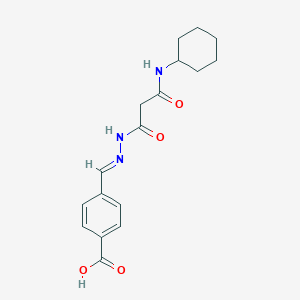 4-{2-[3-(cyclohexylamino)-3-oxopropanoyl]carbonohydrazonoyl}benzoic acid