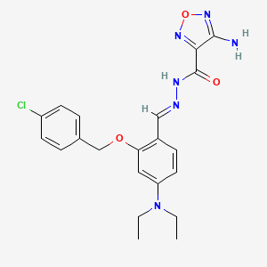molecular formula C21H23ClN6O3 B3877321 4-amino-N'-[2-[(4-chlorobenzyl)oxy]-4-(diethylamino)benzylidene]-1,2,5-oxadiazole-3-carbohydrazide 