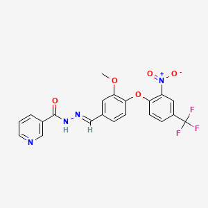 molecular formula C21H15F3N4O5 B3877329 N'-{3-methoxy-4-[2-nitro-4-(trifluoromethyl)phenoxy]benzylidene}nicotinohydrazide 