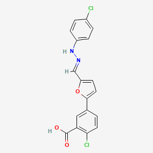 2-chloro-5-{5-[2-(4-chlorophenyl)carbonohydrazonoyl]-2-furyl}benzoic acid