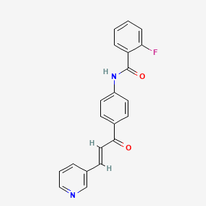 molecular formula C21H15FN2O2 B3877368 2-fluoro-N-{4-[3-(3-pyridinyl)acryloyl]phenyl}benzamide 