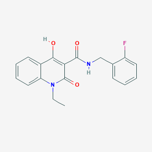 molecular formula C19H17FN2O3 B3877377 1-ethyl-N-(2-fluorobenzyl)-4-hydroxy-2-oxo-1,2-dihydro-3-quinolinecarboxamide 