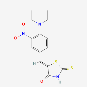 molecular formula C14H15N3O3S2 B3877382 5-[4-(diethylamino)-3-nitrobenzylidene]-2-thioxo-1,3-thiazolidin-4-one 
