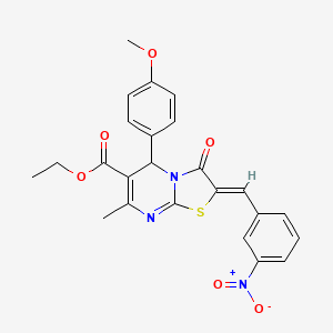 ethyl 5-(4-methoxyphenyl)-7-methyl-2-(3-nitrobenzylidene)-3-oxo-2,3-dihydro-5H-[1,3]thiazolo[3,2-a]pyrimidine-6-carboxylate