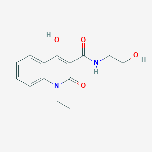 1-ethyl-4-hydroxy-N-(2-hydroxyethyl)-2-oxo-1,2-dihydro-3-quinolinecarboxamide