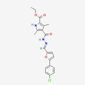 molecular formula C21H20ClN3O4 B3877429 ethyl 4-[(2-{[5-(4-chlorophenyl)-2-furyl]methylene}hydrazino)carbonyl]-3,5-dimethyl-1H-pyrrole-2-carboxylate 