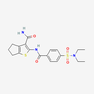 molecular formula C19H23N3O4S2 B3877431 2-({4-[(diethylamino)sulfonyl]benzoyl}amino)-5,6-dihydro-4H-cyclopenta[b]thiophene-3-carboxamide 