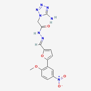 molecular formula C15H14N8O5 B3877443 2-(5-amino-1H-tetrazol-1-yl)-N'-{[5-(2-methoxy-5-nitrophenyl)-2-furyl]methylene}acetohydrazide 