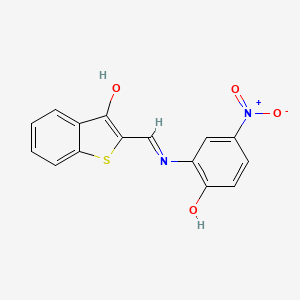 molecular formula C15H10N2O4S B3877446 2-{[(2-hydroxy-5-nitrophenyl)amino]methylene}-1-benzothiophen-3(2H)-one 