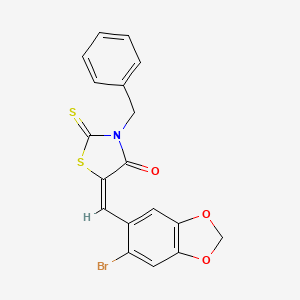 3-benzyl-5-[(6-bromo-1,3-benzodioxol-5-yl)methylene]-2-thioxo-1,3-thiazolidin-4-one
