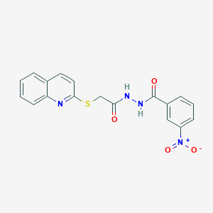 molecular formula C18H14N4O4S B3877455 3-nitro-N'-[(2-quinolinylthio)acetyl]benzohydrazide 