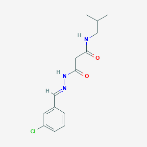 molecular formula C14H18ClN3O2 B3877462 3-[2-(3-chlorobenzylidene)hydrazino]-N-isobutyl-3-oxopropanamide 