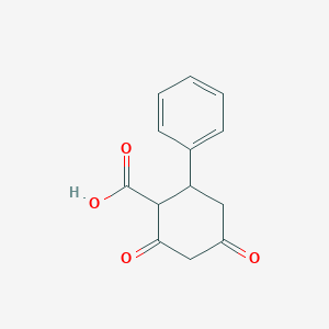 molecular formula C13H12O4 B3877482 2,4-dioxo-6-phenylcyclohexanecarboxylic acid 