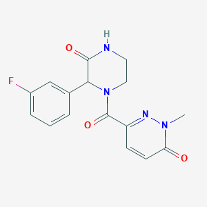 molecular formula C16H15FN4O3 B3877501 6-{[2-(3-fluorophenyl)-3-oxo-1-piperazinyl]carbonyl}-2-methyl-3(2H)-pyridazinone 