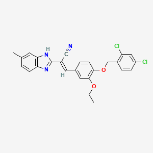 molecular formula C26H21Cl2N3O2 B3877531 3-{4-[(2,4-dichlorobenzyl)oxy]-3-ethoxyphenyl}-2-(5-methyl-1H-benzimidazol-2-yl)acrylonitrile 