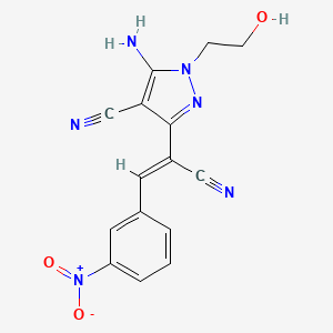 5-amino-3-[1-cyano-2-(3-nitrophenyl)vinyl]-1-(2-hydroxyethyl)-1H-pyrazole-4-carbonitrile