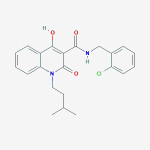 molecular formula C22H23ClN2O3 B3877555 N-(2-chlorobenzyl)-4-hydroxy-1-(3-methylbutyl)-2-oxo-1,2-dihydro-3-quinolinecarboxamide 
