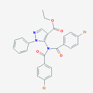 molecular formula C26H19Br2N3O4 B387756 ethyl 5-[bis(4-bromobenzoyl)amino]-1-phenyl-1H-pyrazole-4-carboxylate 