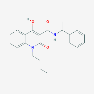 molecular formula C22H24N2O3 B3877569 1-butyl-4-hydroxy-2-oxo-N-(1-phenylethyl)-1,2-dihydro-3-quinolinecarboxamide 