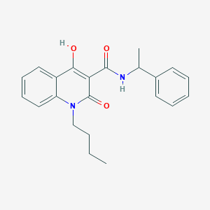 1-butyl-4-hydroxy-2-oxo-N-(1-phenylethyl)-1,2-dihydro-3-quinolinecarboxamide