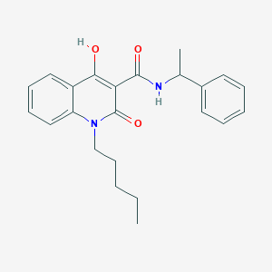 molecular formula C23H26N2O3 B3877590 4-hydroxy-2-oxo-1-pentyl-N-(1-phenylethyl)-1,2-dihydro-3-quinolinecarboxamide 