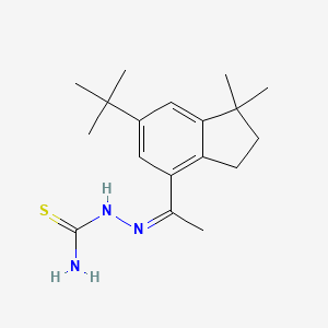 molecular formula C18H27N3S B3877628 1-(6-tert-butyl-1,1-dimethyl-2,3-dihydro-1H-inden-4-yl)-1-ethanone thiosemicarbazone 