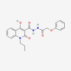 molecular formula C21H21N3O5 B3877657 4-hydroxy-2-oxo-N'-(phenoxyacetyl)-1-propyl-1,2-dihydro-3-quinolinecarbohydrazide 