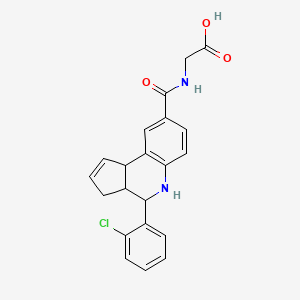 molecular formula C21H19ClN2O3 B3877674 N-{[4-(2-chlorophenyl)-3a,4,5,9b-tetrahydro-3H-cyclopenta[c]quinolin-8-yl]carbonyl}glycine 