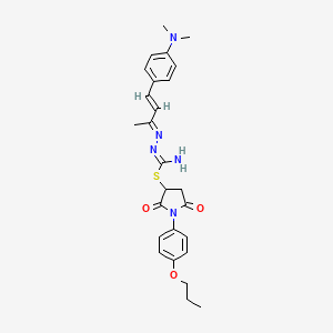 2,5-dioxo-1-(4-propoxyphenyl)-3-pyrrolidinyl 2-{3-[4-(dimethylamino)phenyl]-1-methyl-2-propen-1-ylidene}hydrazinecarbimidothioate