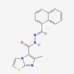 molecular formula C18H14N4OS B3877681 6-methyl-N'-(1-naphthylmethylene)imidazo[2,1-b][1,3]thiazole-5-carbohydrazide 