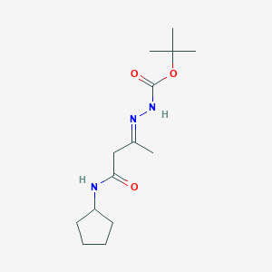 molecular formula C14H25N3O3 B387769 N'-(2-Cyclopentylcarbamoyl-1-methyl-ethylidene)-hydrazinecarboxylic acid tert-butyl ester 
