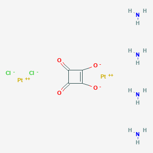 molecular formula C4H12Cl2N4O4Pt2 B038777 Azane;3,4-dioxocyclobutene-1,2-diolate;platinum(2+);dichloride CAS No. 125304-30-5