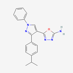 molecular formula C20H19N5O B3877774 5-[3-(4-isopropylphenyl)-1-phenyl-1H-pyrazol-4-yl]-1,3,4-oxadiazol-2-amine 