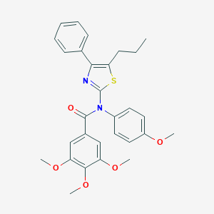 molecular formula C29H30N2O5S B387778 3,4,5-trimethoxy-N-(4-methoxyphenyl)-N-(4-phenyl-5-propyl-1,3-thiazol-2-yl)benzamide 