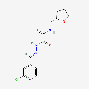 2-[2-(3-chlorobenzylidene)hydrazino]-2-oxo-N-(tetrahydro-2-furanylmethyl)acetamide