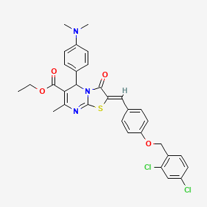 ethyl 2-{4-[(2,4-dichlorobenzyl)oxy]benzylidene}-5-[4-(dimethylamino)phenyl]-7-methyl-3-oxo-2,3-dihydro-5H-[1,3]thiazolo[3,2-a]pyrimidine-6-carboxylate