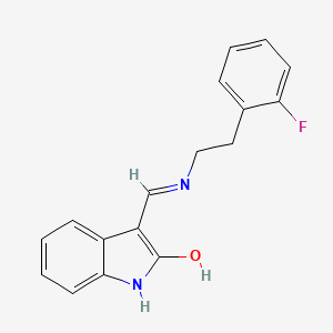 molecular formula C17H15FN2O B3877823 3-({[2-(2-fluorophenyl)ethyl]amino}methylene)-1,3-dihydro-2H-indol-2-one 