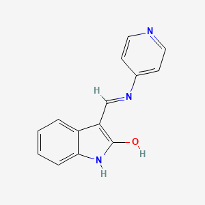 molecular formula C14H11N3O B3877828 3-[(4-pyridinylamino)methylene]-1,3-dihydro-2H-indol-2-one 