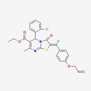 molecular formula C26H23ClN2O4S B3877845 ethyl 2-[4-(allyloxy)benzylidene]-5-(2-chlorophenyl)-7-methyl-3-oxo-2,3-dihydro-5H-[1,3]thiazolo[3,2-a]pyrimidine-6-carboxylate 
